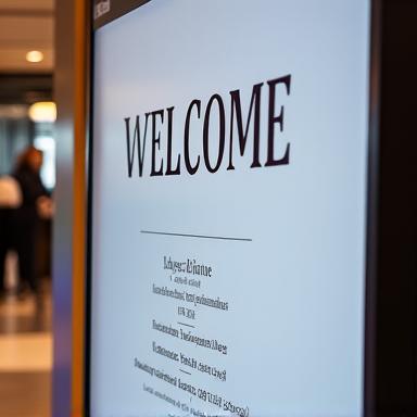 Corporate event signage at lettering